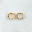 Candongas Panal 2.2gr / Circones Blancos Oro Amarillo 18K *