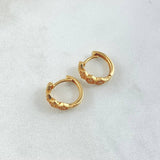 Candongas Panal 2.2gr / Circones Blancos Oro Amarillo 18K *