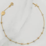Pulso Modulable Denario Virgen Milagrosa 1.5g / 17cm - 16cm / 2mm Tres Oros 18K