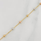 Pulso Denario Virgen Milagrosa Cruz 2.05g / 18cm / 3mm Tres Oros 18K