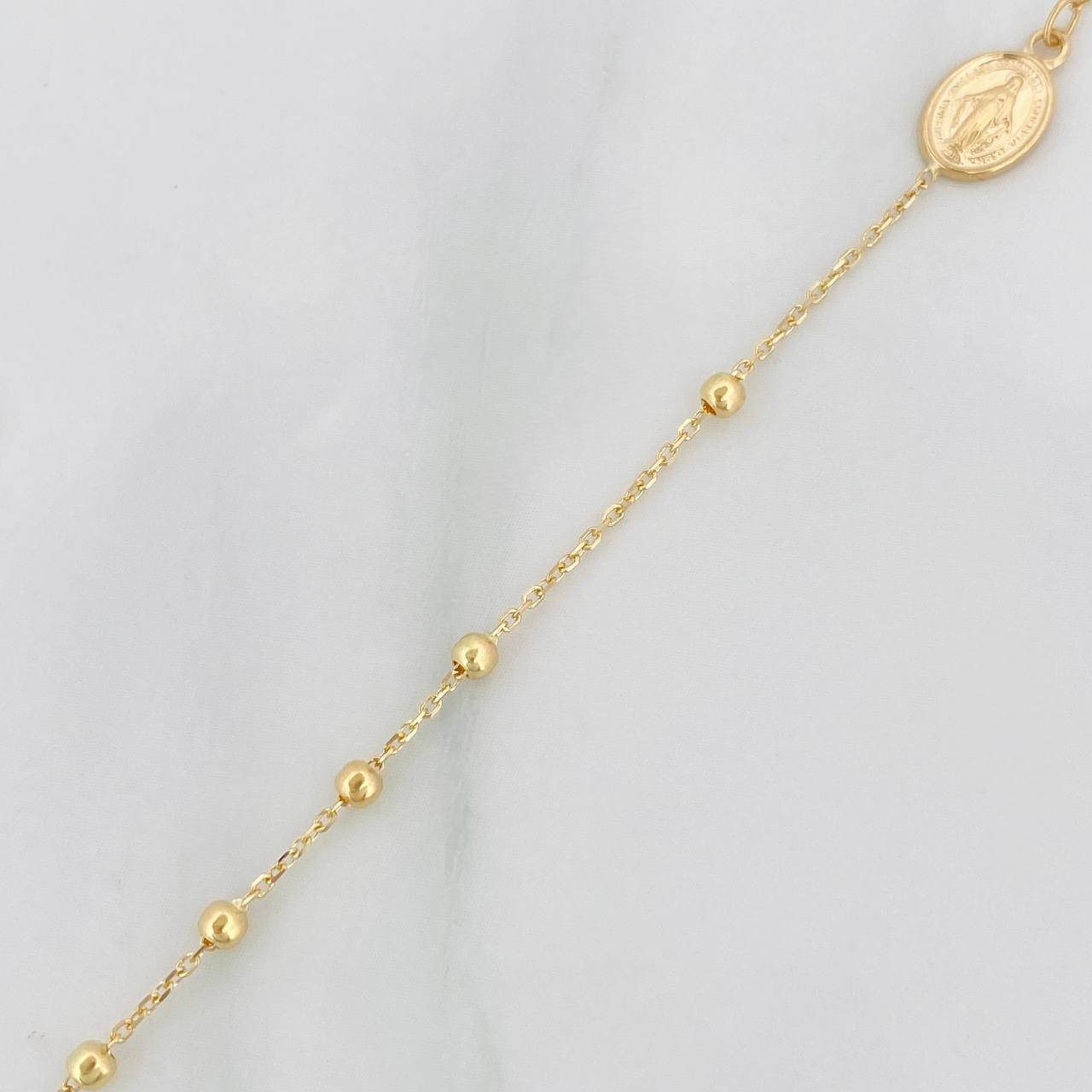 Pulso Modulable Denario Virgen Milagrosa 1.75g / 18cm - 16cm / 2mm Oro Amarillo 18K