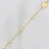 Cadena Denario Virgen Milagrosa Cruz 2.25g / 45cm / 1.5mm Oro Amarillo 18K