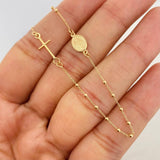 Cadena Denario Virgen Milagrosa 2.25g / 45cm / 1mm Oro Amarillo 18K