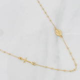 Cadena Denario Virgen Milagrosa 2.25g / 45cm / 1mm Oro Amarillo 18K