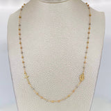 Cadena Denario Virgen Milagrosa Cruz 2.85g / 45cm / 2.2mm Tres Oros 18K