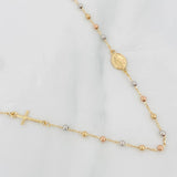Cadena Denario Virgen Milagrosa Cruz 2.85g / 45cm / 2.2mm Tres Oros 18K