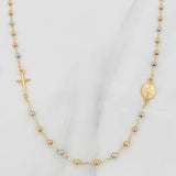 Cadena Denario Virgen Milagrosa Cruz 2.85g / 45cm / 2.2mm Tres Oros 18K