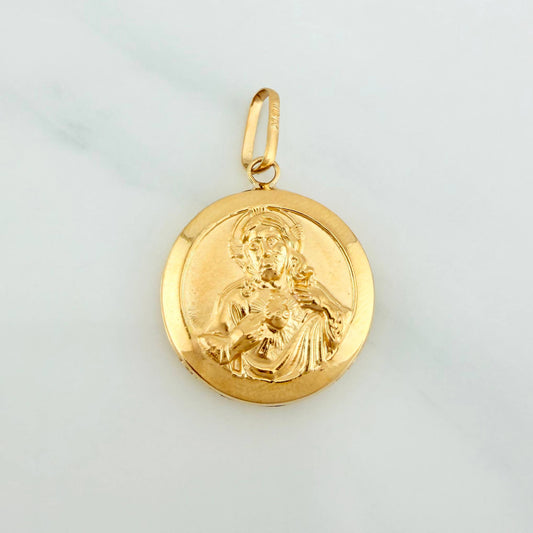 Dije Sagrado Corazon Virgen del Carmen 2.25 g / 3 cm Oro Amarillo 18K