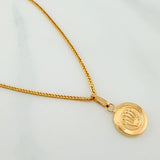 Set Cadena Franco + Dije Corona / 2,6gr / 60 cm Oro Amarillo 18K