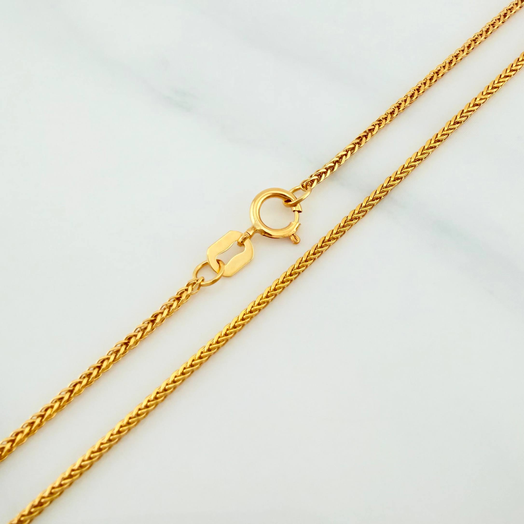 Set Cadena Franco + Dije Corona / 2,6gr / 60 cm Oro Amarillo 18K