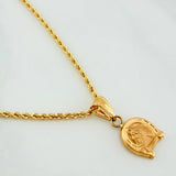 Set Cadena Lazo + Dije Herradura Caballo / 3,6gr / 60.3 cm Oro Amarillo 18K