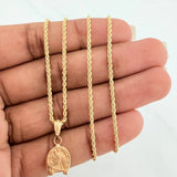 Set Cadena Lazo + Dije Herradura Caballo / 3,6gr / 60.3 cm Oro Amarillo 18K