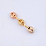 Herraje Retazo GC 3 Eslabones 0.3gr / 2.2cm / 4.2mm Tres Oros 18K