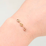 Herraje Retazo GC 3 Eslabones 0.3gr / 2.2cm / 4.2mm Tres Oros 18K