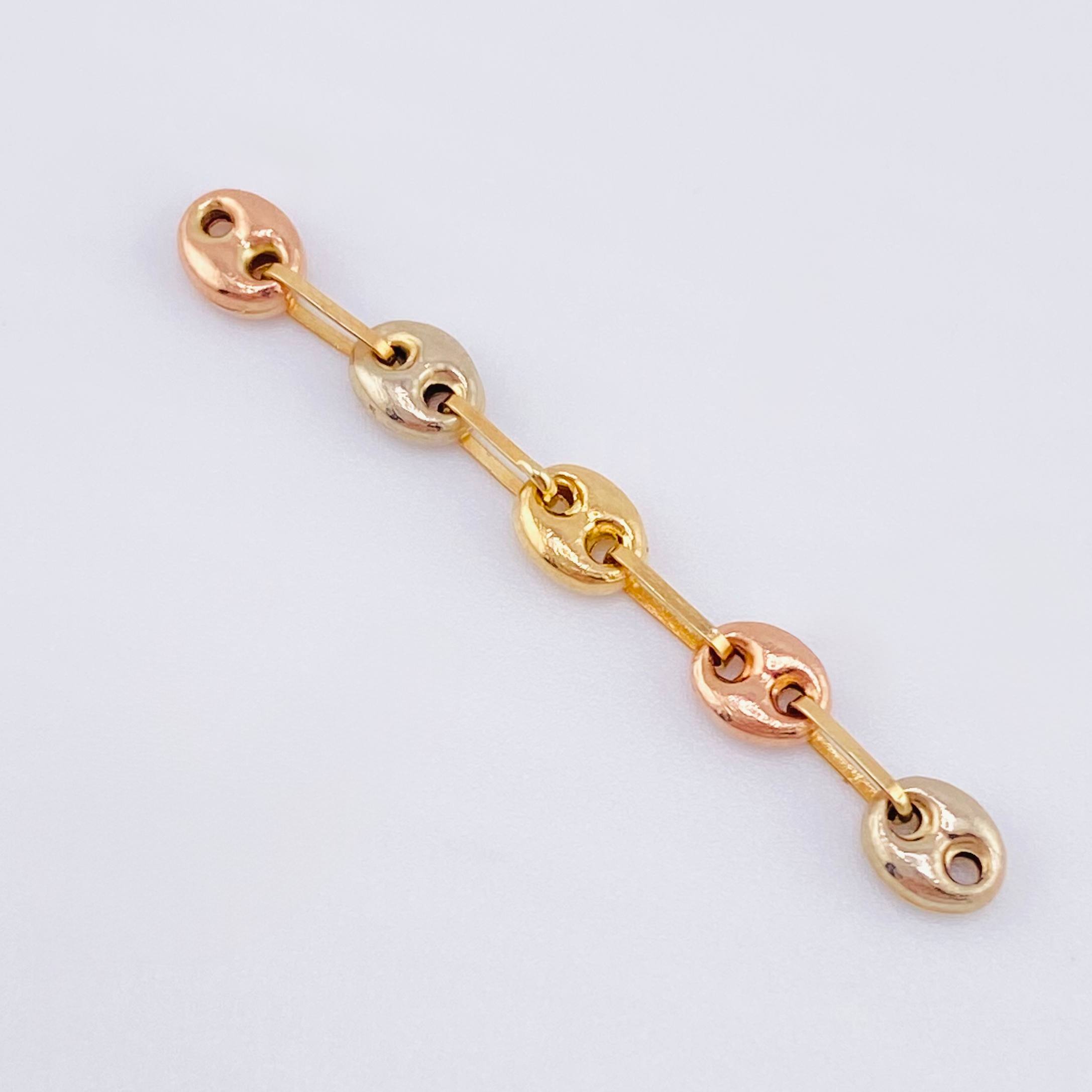 Herraje Retazo GC 5 Eslabones 0.5gr / 3.8cm / 4.2mm Tres Oros 18K