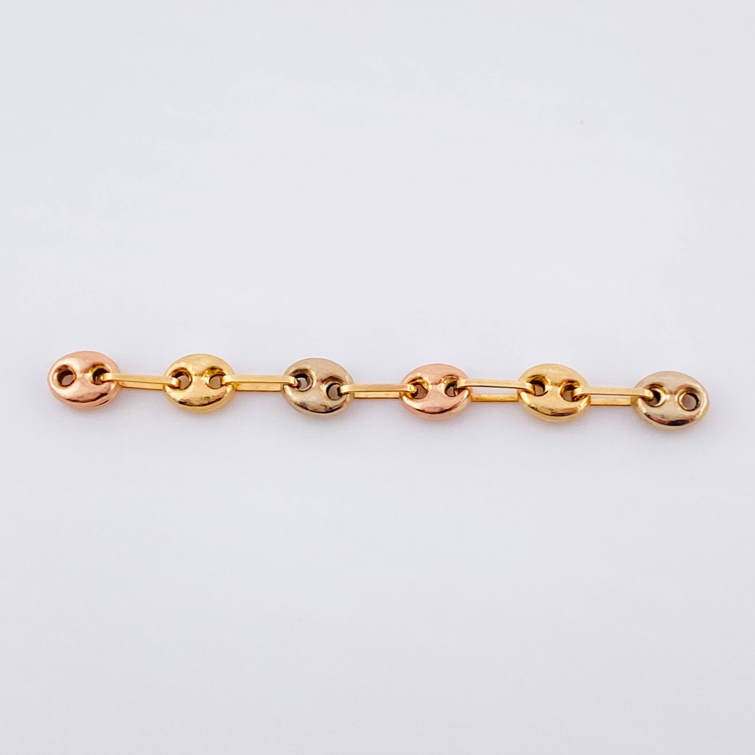 Herraje Retazo GC 6 Eslabones 0.65gr / 4.7cm / 4.2mm Tres Oros 18K