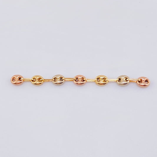 Herraje Retazo GC 7 Eslabones 0.65gr / 5cm / 4.2mm Tres Oros 18K