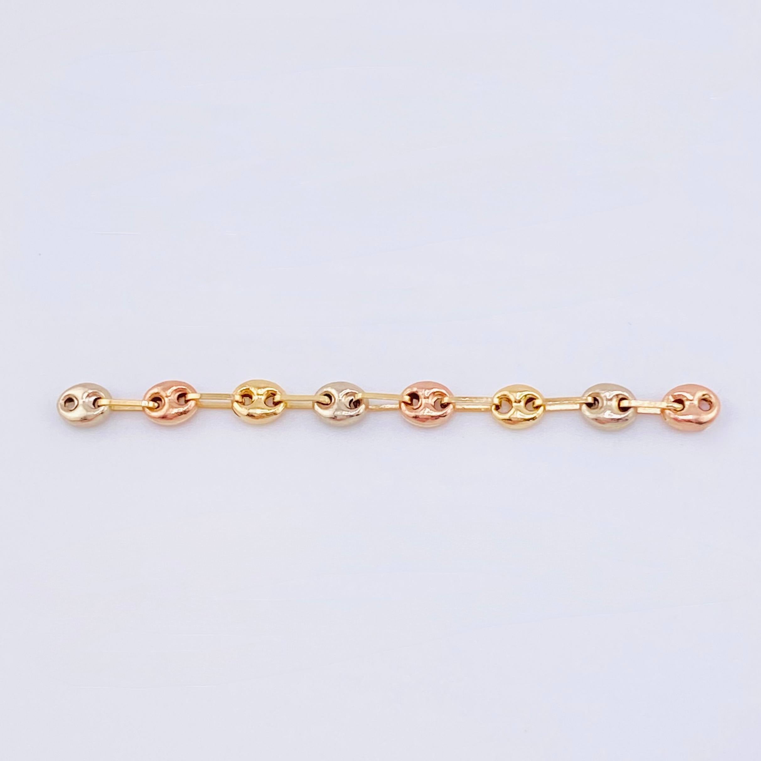 Herraje Retazo GC 8 Eslabones 0.85gr / 6.3cm / 4.2mm Tres Oros 18K