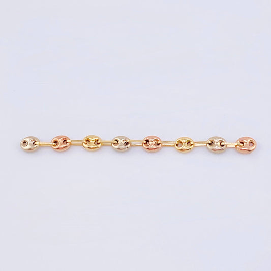 Herraje Retazo GC 8 Eslabones 0.85gr / 6.4cm / 4.2mm Tres Oros 18K