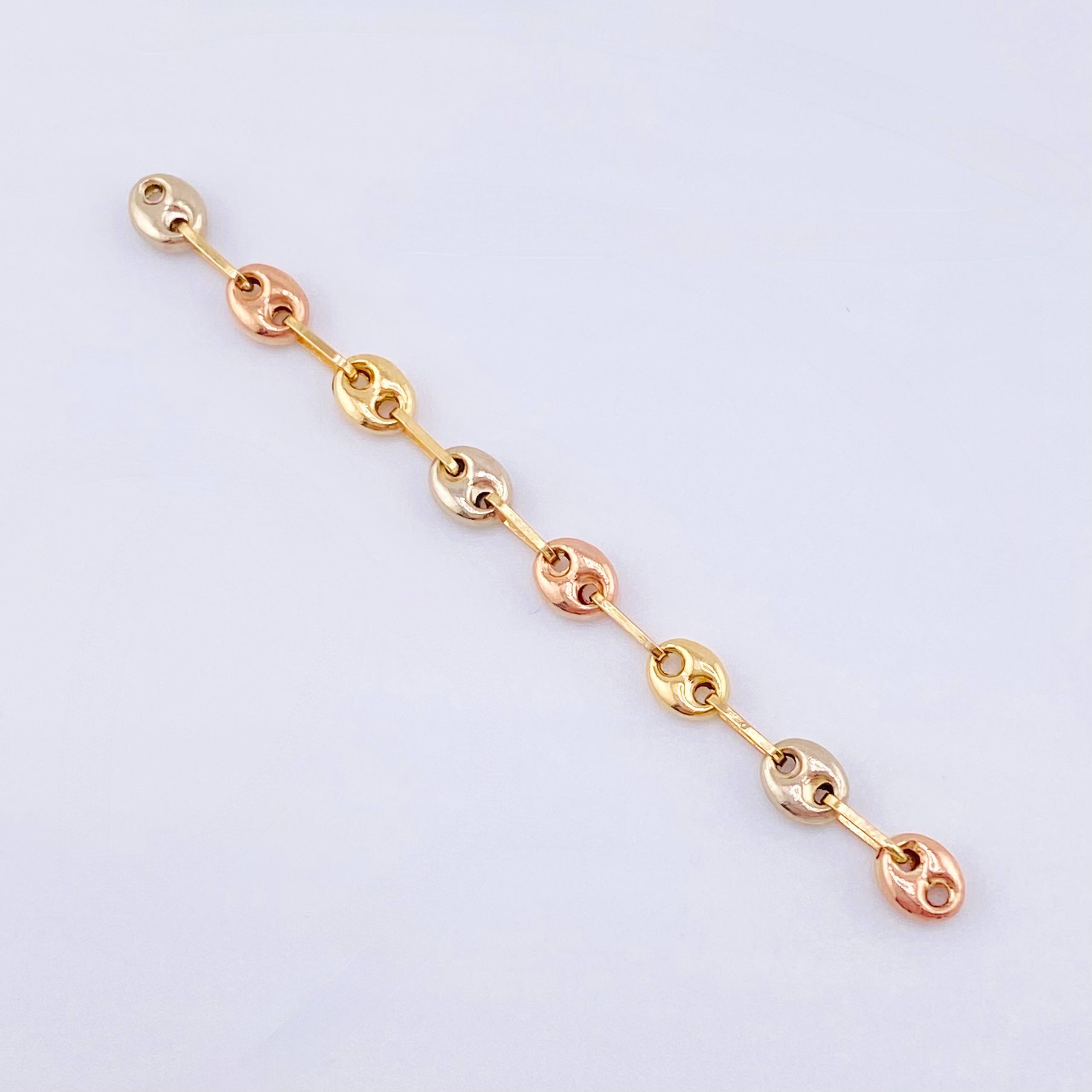 Herraje Retazo GC 8 Eslabones 0.85gr / 6.3cm / 4.2mm Tres Oros 18K