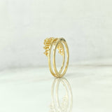 Anillo Corona Real Doble 4.5gr / T7 / Circones Blancos Dos Oros Amarillo Blanco
