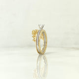 Anillo Corona Real Doble 4.5gr / T7 / Circones Blancos Dos Oros Amarillo Blanco