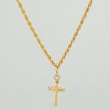 Set Cadena y Dije Lazo + Cruz 1.2gr / 50.1cm / 1.12mm Oro Amarillo 18K (Oferta) $