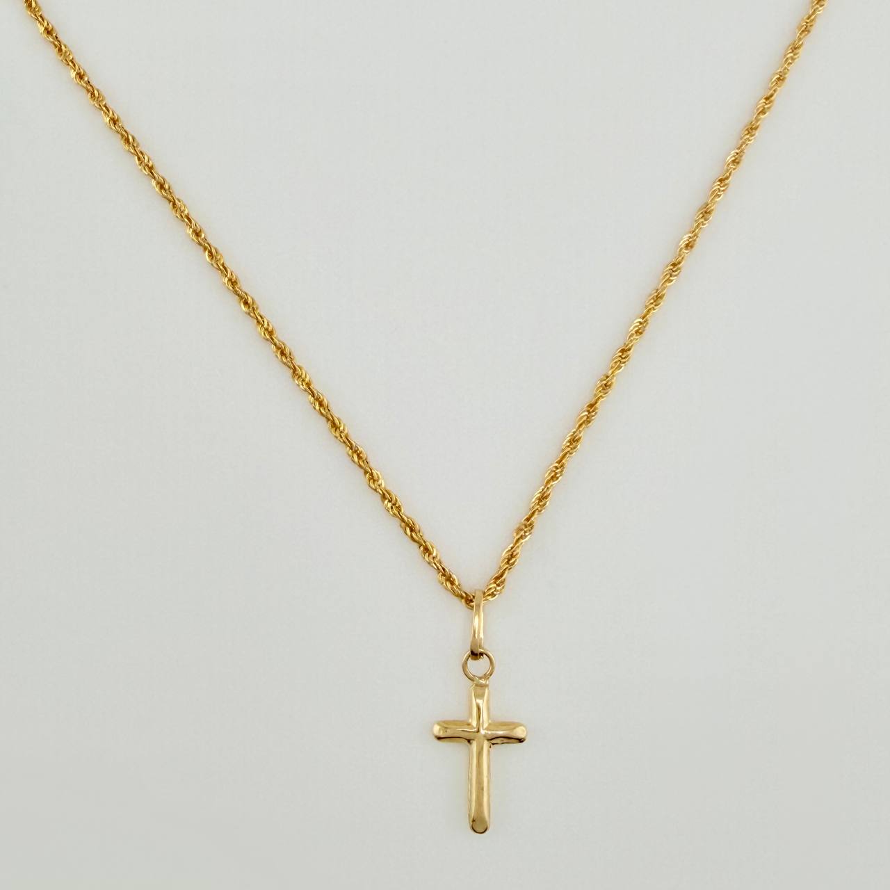 Set Cadena y Dije Lazo + Cruz 1.2gr / 50.1cm / 1.12mm Oro Amarillo 18K (Oferta) $