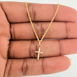 Set Cadena y Dije Lazo + Cruz 1.25gr / 49.9cm / 1.08mm Oro Amarillo 18K (Oferta) $