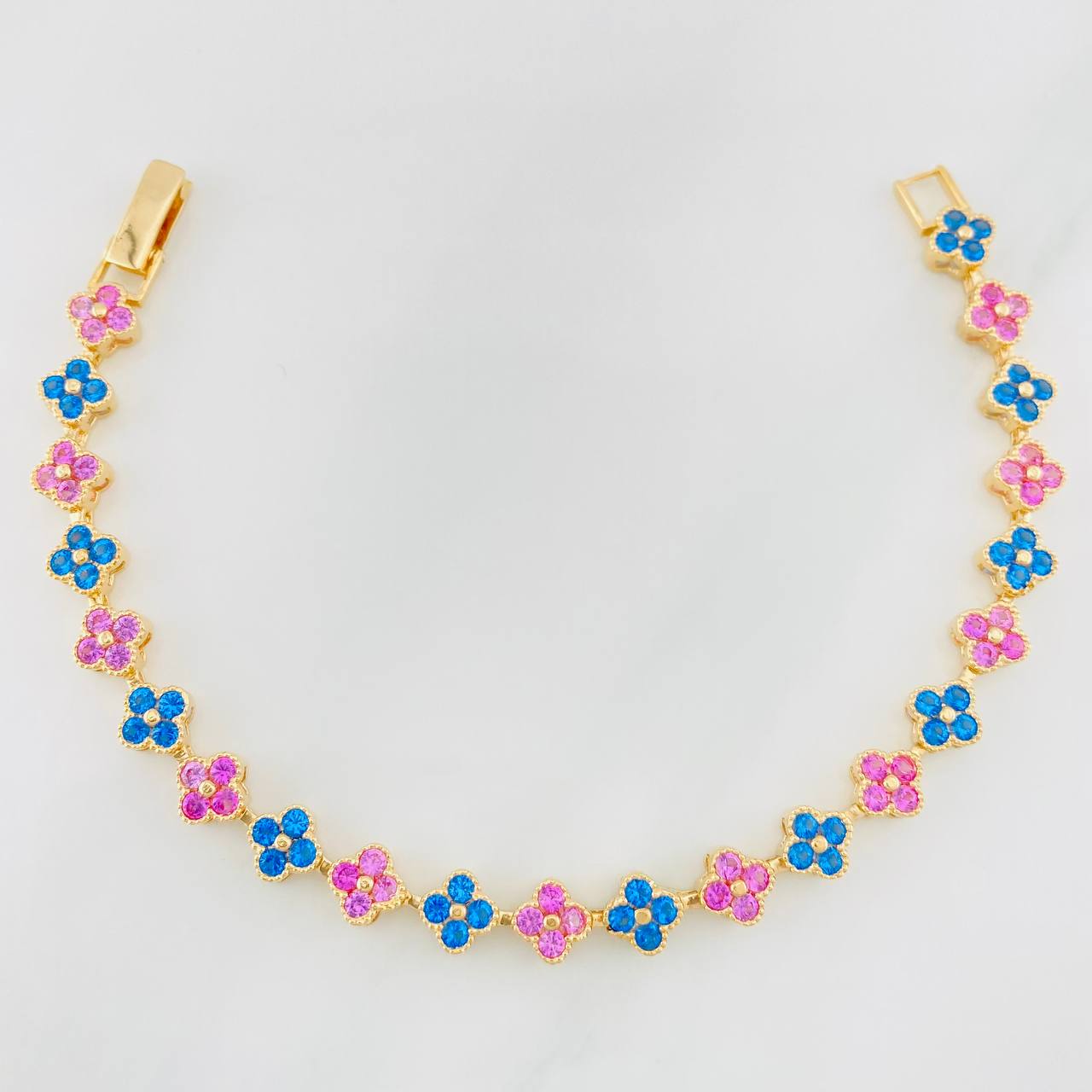 Pulso Flores 11g / 17.3cm / 6mm Oro Amarillo 18K