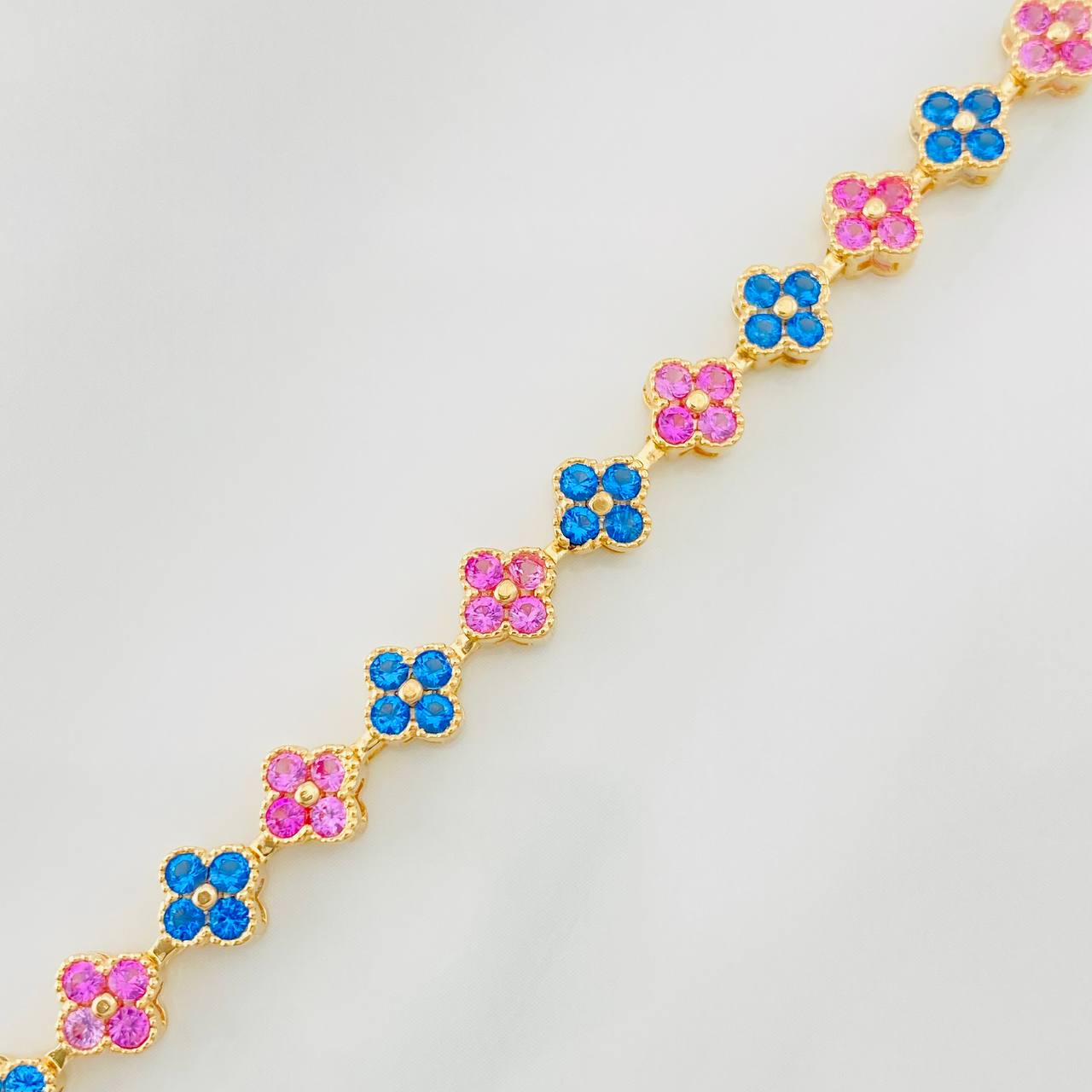 Pulso Flores 11g / 17.3cm / 6mm Oro Amarillo 18K