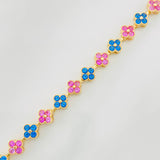 Pulso Flores 11g / 17.3cm / 6mm Oro Amarillo 18K