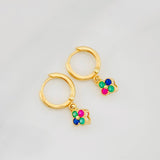 Candongas Flores 2.2g / 1.9cm Oro Amarillo 18K