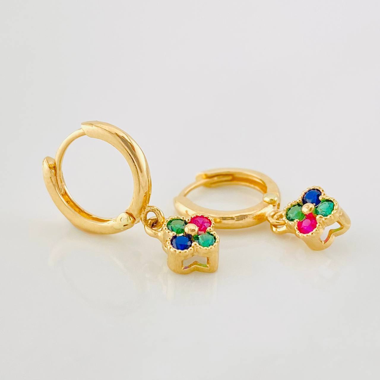 Candongas Flores 2.2g / 1.9cm Oro Amarillo 18K