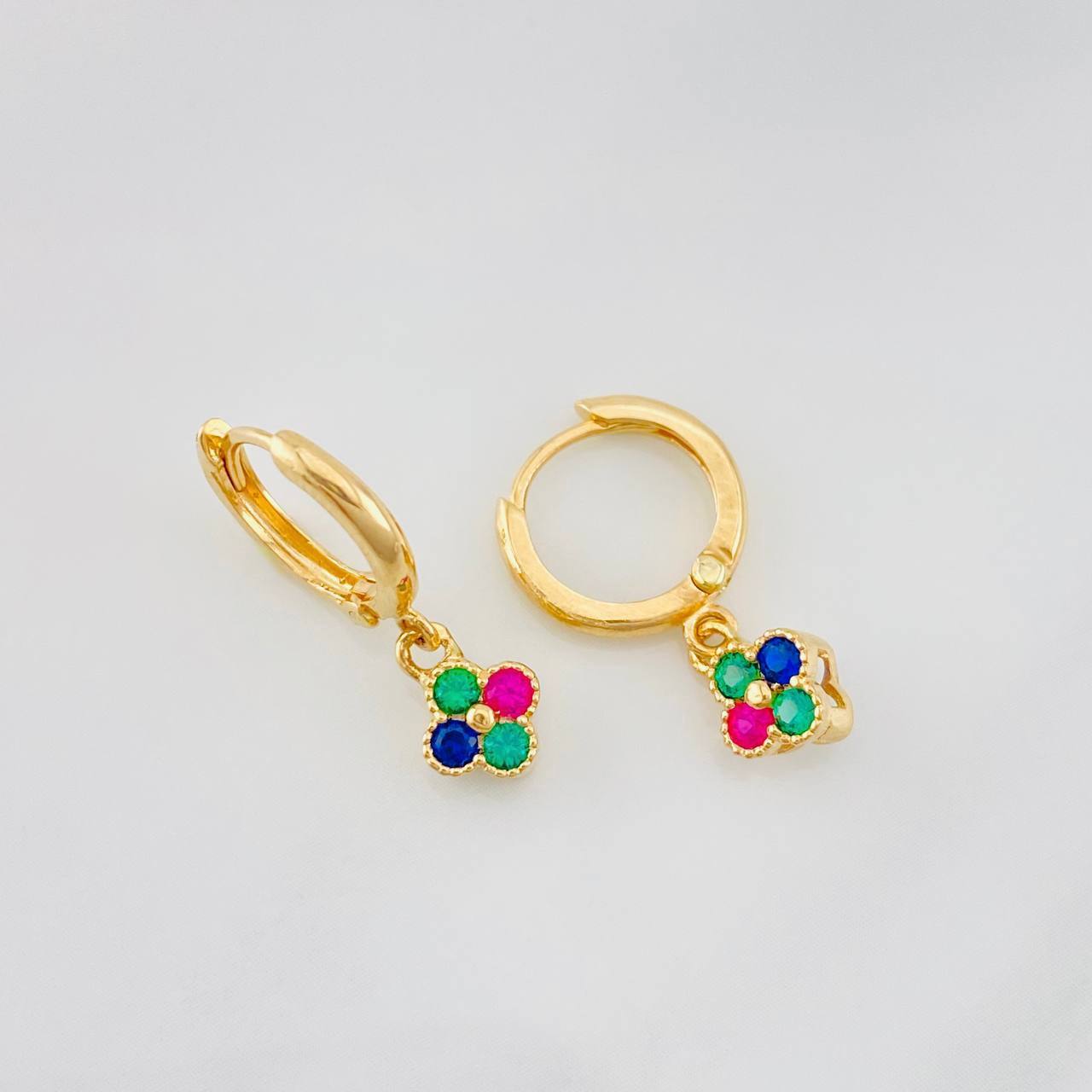 Candongas Flores 2.2g / 1.9cm Oro Amarillo 18K
