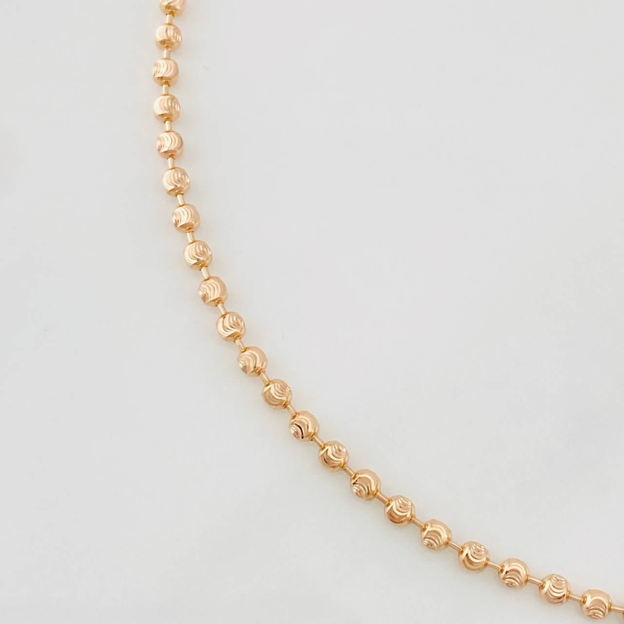 Tobillera Militar Media Luna 4.7g / 26cm / 2.4mm Oro Rosa 18K