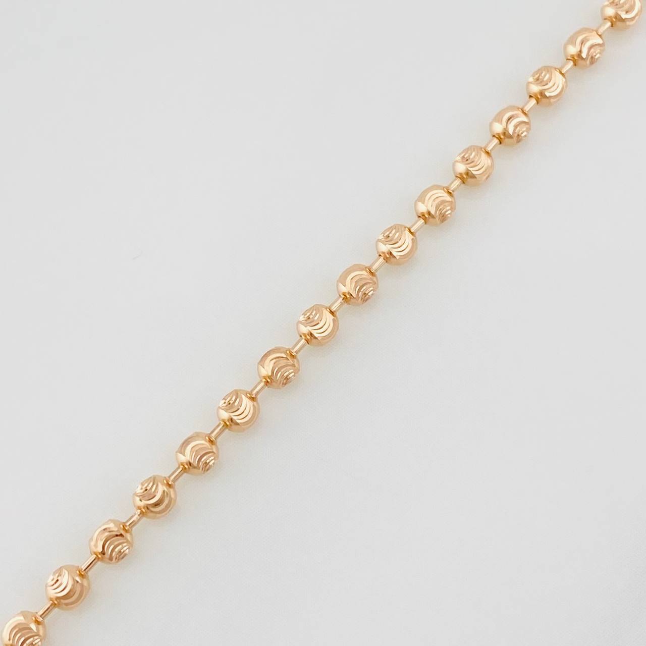 Tobillera Militar Media Luna 4.7g / 26cm / 2.4mm Oro Rosa 18K