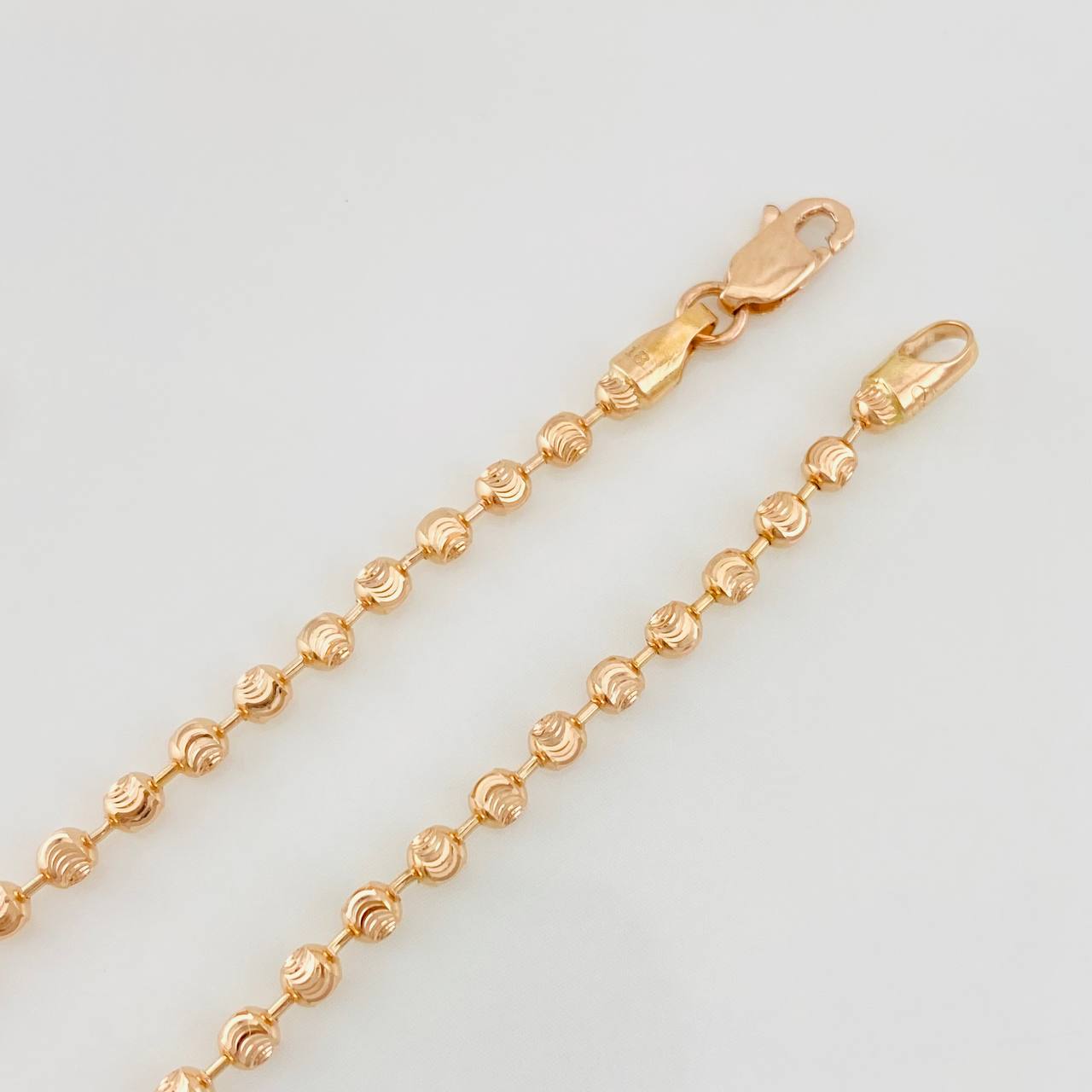 Tobillera Militar Media Luna 4.7g / 26cm / 2.4mm Oro Rosa 18K