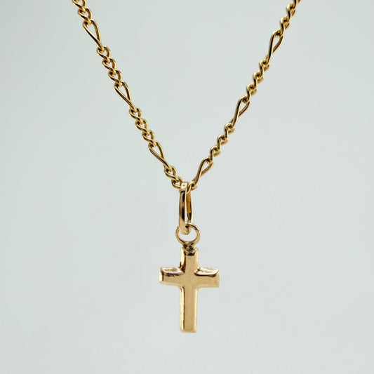 Set Cadena y Dije Figaro + Cruz 1.7gr / 50.1cm / 1.25mm Oro Amarillo 18K (Oferta) $