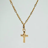 Set Cadena y Dije Figaro + Cruz 1.7gr / 50.1cm / 1.25mm Oro Amarillo 18K (Oferta) $