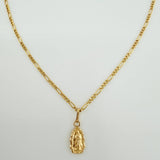 Set Cadena y Dije Figaro + Virgen Guadalupe 1.7gr / 50cm / 1.37mm Oro Amarillo 18K (Oferta) $