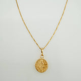 Set Cadena Veneciana + Dije San Benito / 1.35g / 45cm Oro Amarillo 18K
