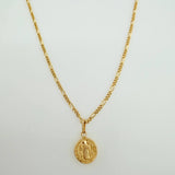 Set Cadena y Dije Figaro + San Benito 1.85gr / 50.3cm / 1.27mm Oro Amarillo 18K (Oferta) $