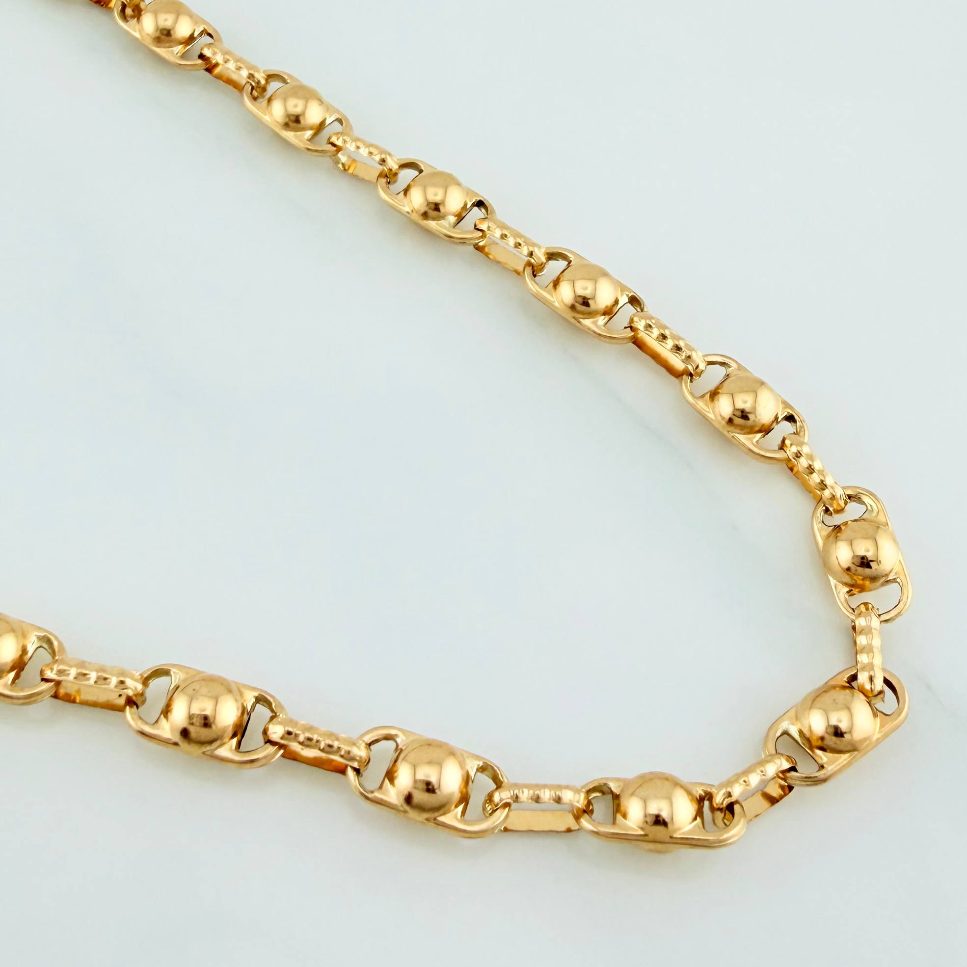 Cadena Rustica Burbujas 15.2 g / 63 cm / 4.5 mm Oro Amarillo 18K