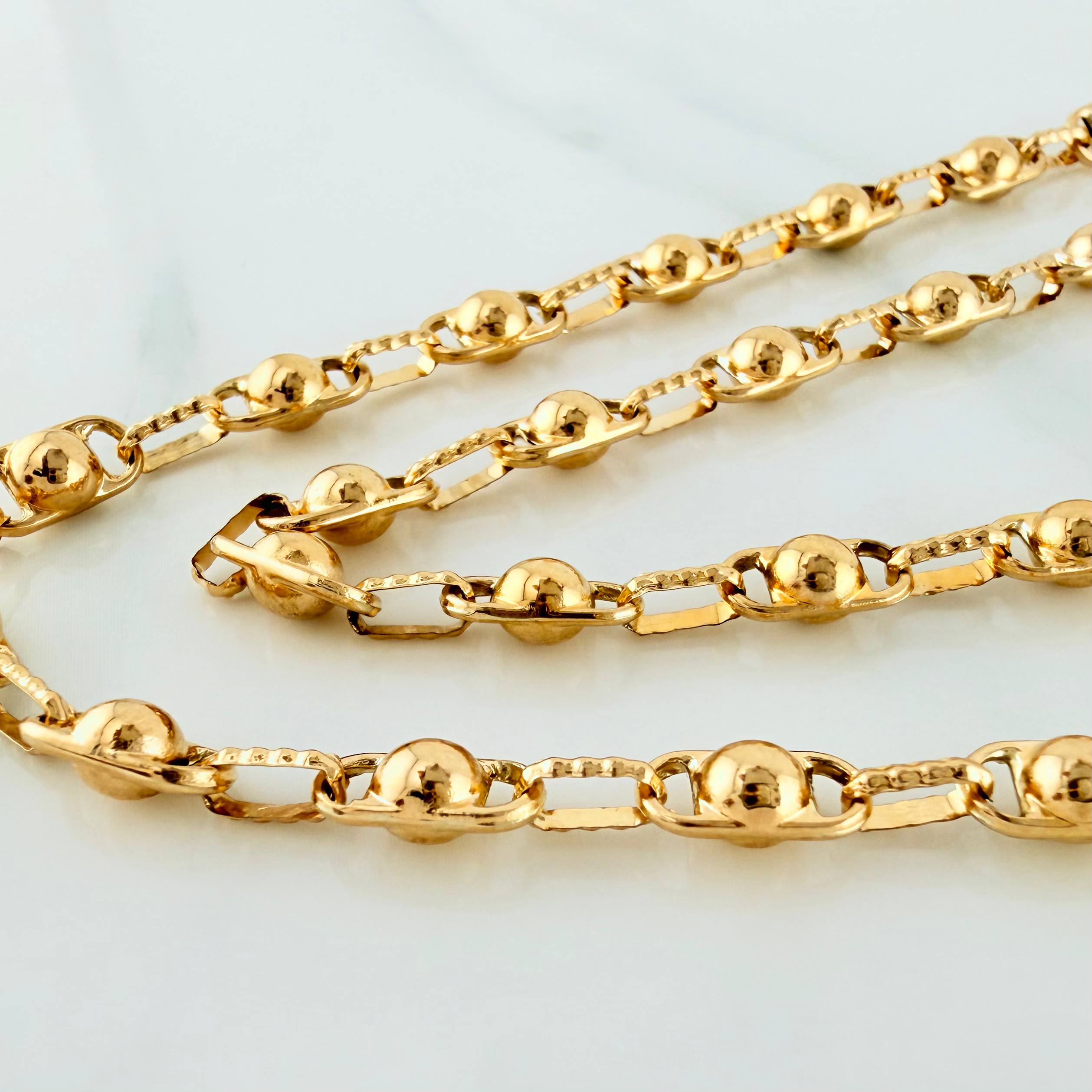 Cadena Rustica Burbujas 15.2 g / 63 cm / 4.5 mm Oro Amarillo 18K