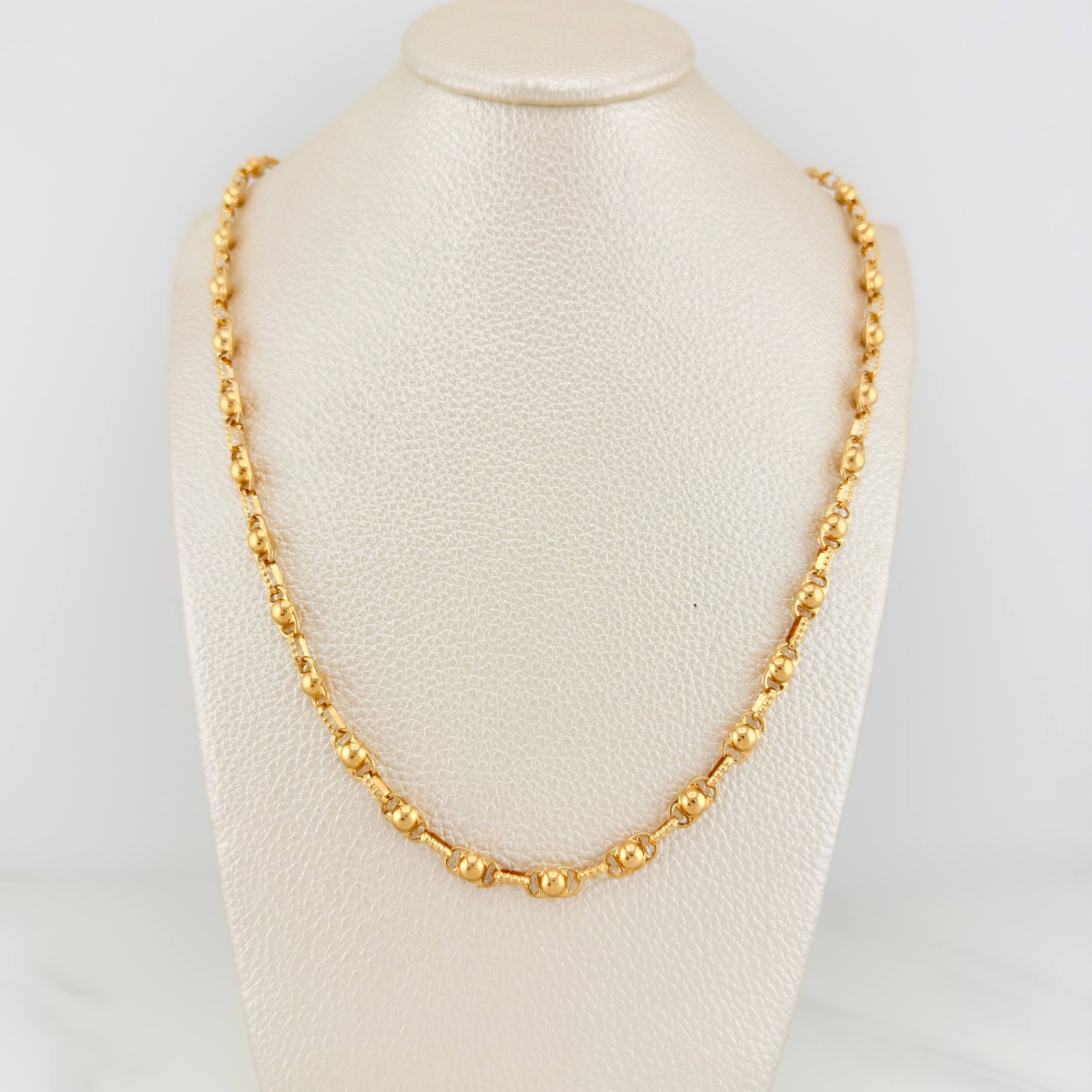 Cadena Rustica Burbujas 15.2 g / 63 cm / 4.5 mm Oro Amarillo 18K