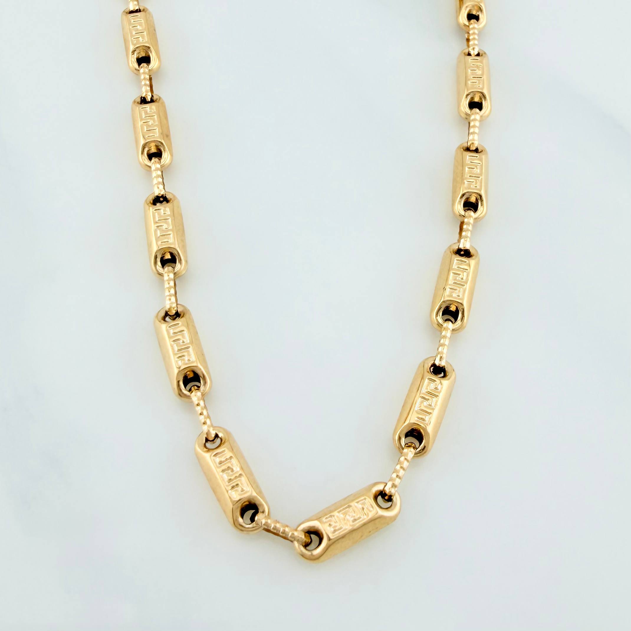 Cadena Rustica Tribal 13.9 g / 62 cm / 3.5 mm Oro Amarillo 18K
