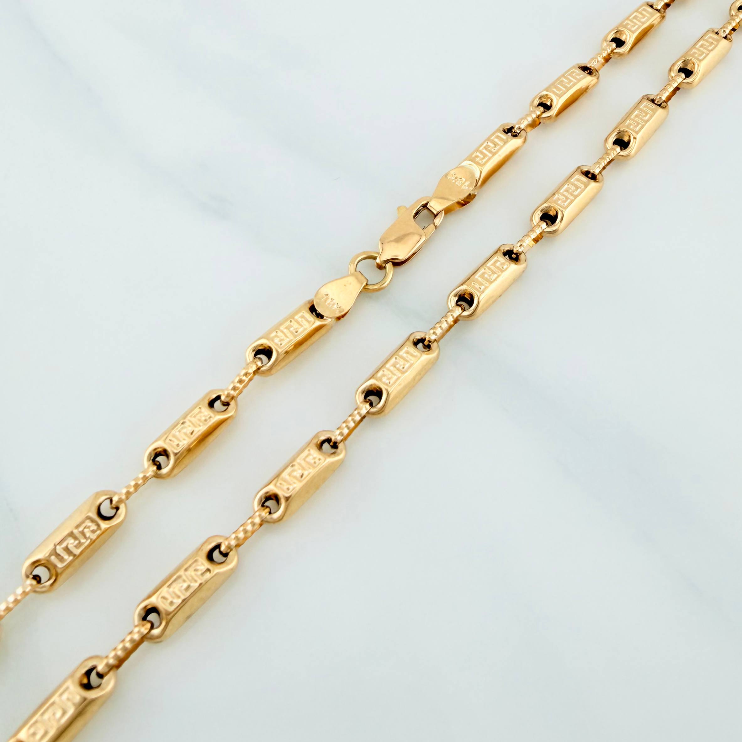 Cadena Rustica Tribal 13.9 g / 62 cm / 3.5 mm Oro Amarillo 18K