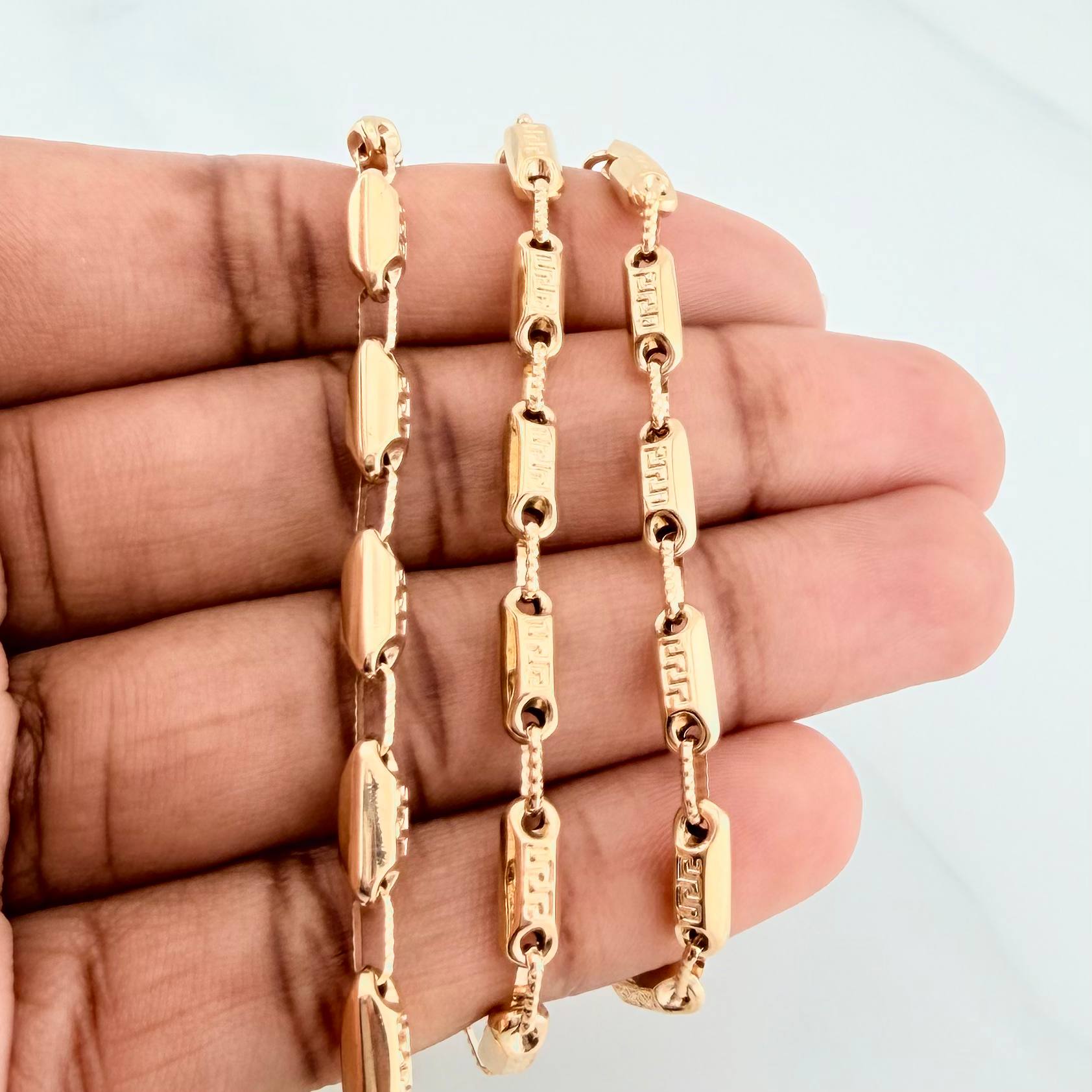 Cadena Rustica Tribal 13.9 g / 62 cm / 3.5 mm Oro Amarillo 18K