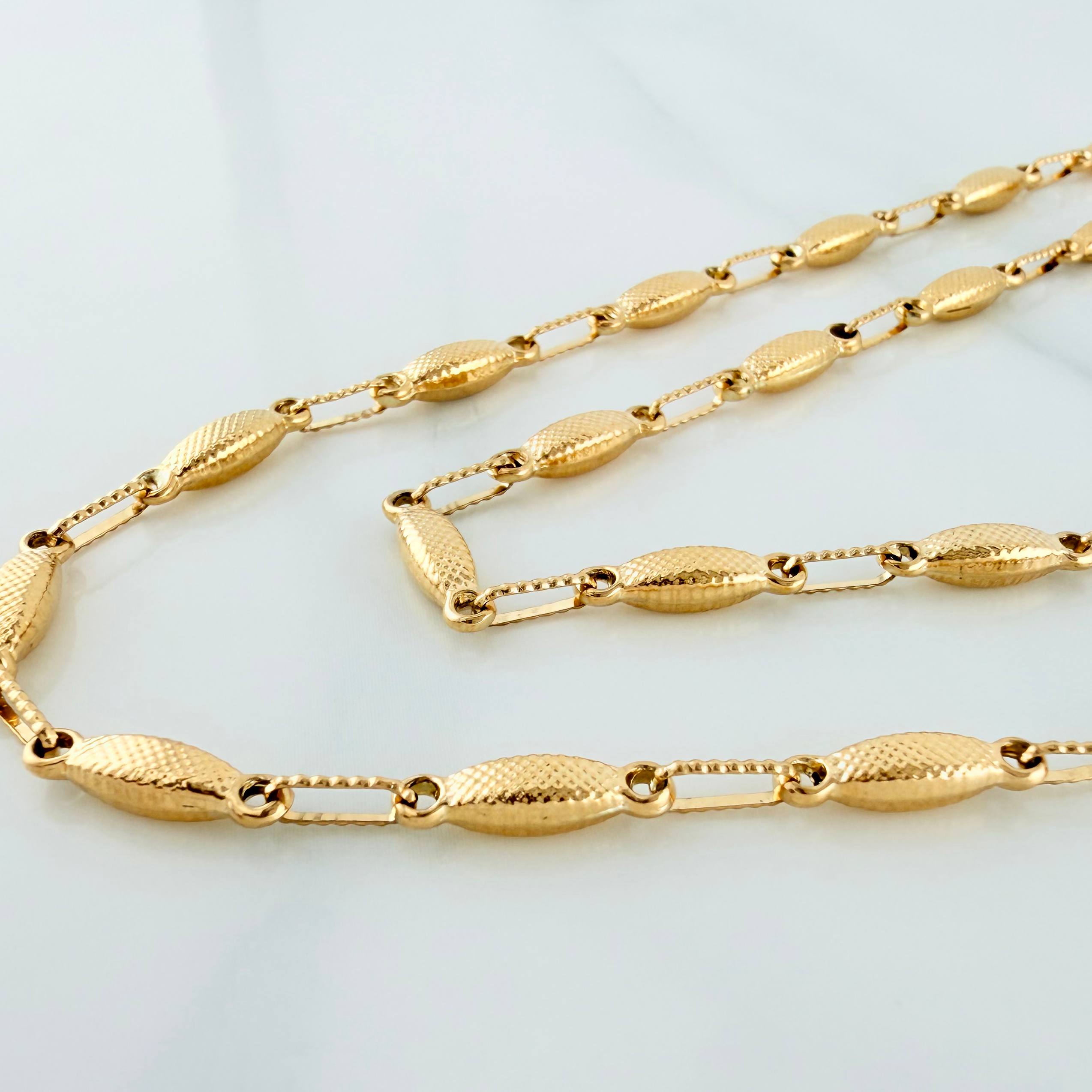 Cadena Rustica Eslabon 10.55 g / 62 cm / 4 mm Oro Amarillo 18K